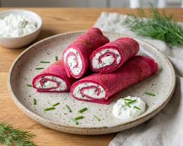 Gefüllte Rote-Bete-Pfannkuchen