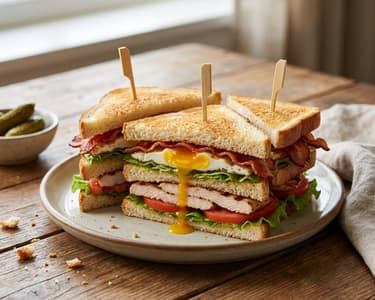 Club Sandwich mit Hähnchen & Cheddar