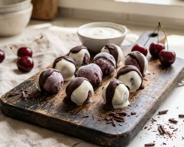 Frozen Chocolate Pralines with Cherries