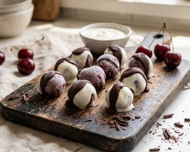 Frozen Chocolate Pralines with Cherries | Healthy Snack