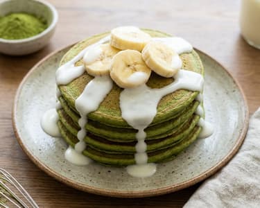 Healthy Matcha Pancakes with Banana