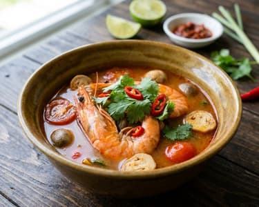 Tom Yum Goong (Scharf-saure thailändische Garnelensuppe)