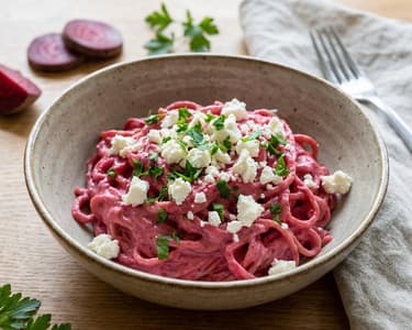 Pasta with Roasted Beetroot and Feta