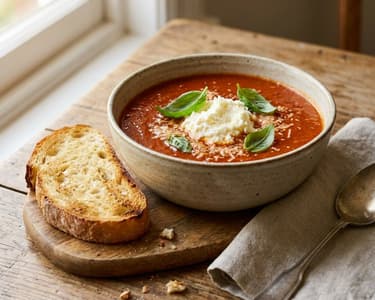 Roasted Tomato Soup with Basil