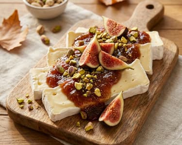 Feigenmarmelade mit Camembert und Pistazien