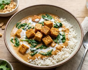 Erdnuss-Curry mit Kokosmilch und Tempeh