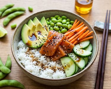 Vegan Poke Bowl with "Salmon"