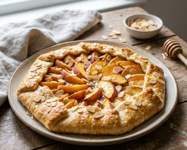 Rustic Peach Galette with Almonds