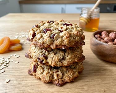 Crispy Oat Cookies with Nuts and Fruits
