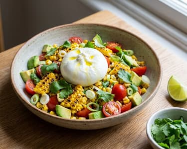 Gegrillter Mais-Salat mit Burrata | Sommerlich & Frisch