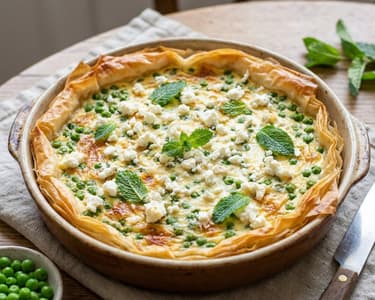 Sommerliche Erbsen-Ricotta-Quiche | Knusprig & leicht