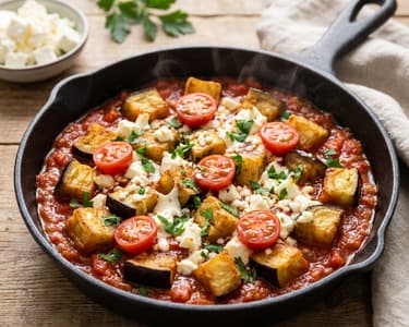 Griechisches Auberginen-Saganaki mit Feta | Feierabendküche