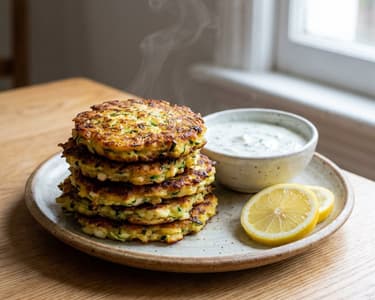 Knusprige Zucchini-Halloumi-Puffer | Schneller Sommergenuss