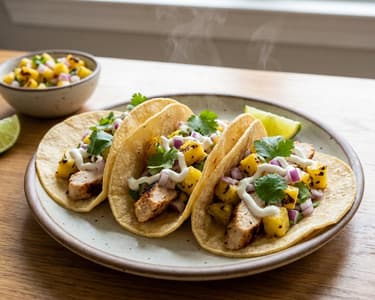Juicy Chicken Tacos with Grilled Pineapple Salsa | Quick Weeknight Cooking
