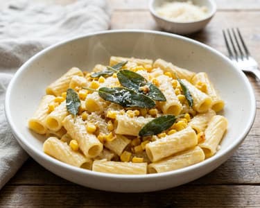 Cremige Sweet-Corn-Pasta mit Salbeibutter | Sommerliche Feierabendküche