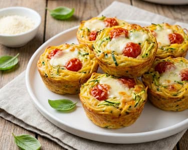 Knusprige Spaghetti-Muffins mit Sommergemüse | Feierabend-Blitzrezept