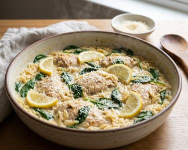 Cremiges Zitronen-Hähnchen mit Orzo | Feierabendküche