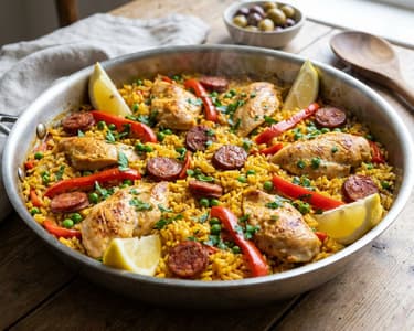 One-Pan-Paella mit Hähnchen & Chorizo | Schnelles Abendessen