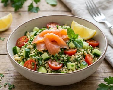 Tabouleh mit Räucherlachs | Frische Feierabendküche
