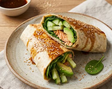 Crispy Teriyaki Salmon Wrap | Quick Weeknight Meal