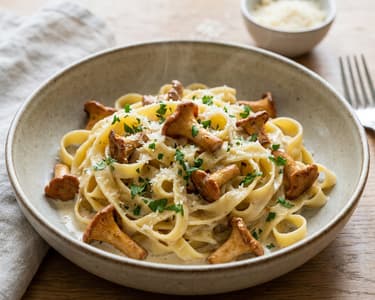 Cremige Pfifferling-Tagliatelle | Frischer Sommergenuss
