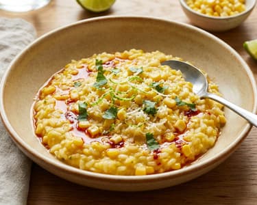 Cremiges Mais-Risotto | Mit Chili-Limetten-Butter