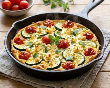 Mediterrane Sommer-Frittata | Mit Zucchini & Feta