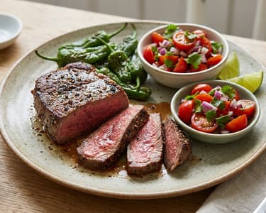 Pfeffer-Rumpsteak mit Pimientos | Frische Sommer-Salsa