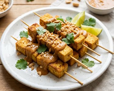 Knusprige Tofu-Saté-Spieße | Vegane Sommerküche