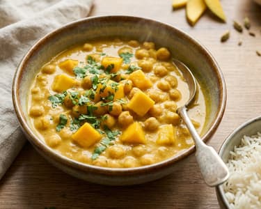 Indisches Mango-Kichererbsen-Curry | Fruchtig & Würzig