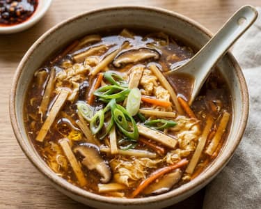 Pekingsuppe mit Tofu | Würzige Sauer-Scharf-Suppe