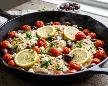 Griechische Zitronen-Hähnchen-Pfanne | In 25 Minuten