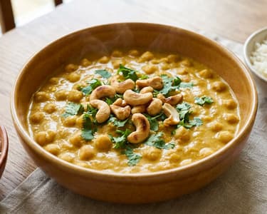 Kichererbsen-Korma mit Cashews | Cremig & Aromatisch