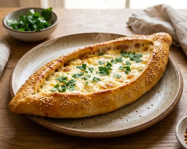 Türkische Käse-Pide | Knusprige Käseschiffchen