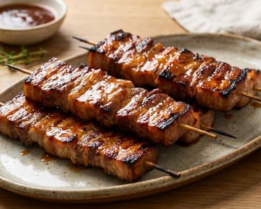 Gegrillte BBQ-Schweinebauch-Spieße | Knusprig & Saftig