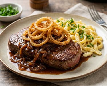 Schwäbischer Zwiebelrostbraten | Zartes Steak & Röstzwiebeln