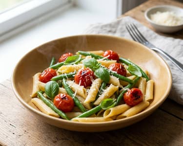 Pasta with Green Beans & Tomatoes | Italian Delight