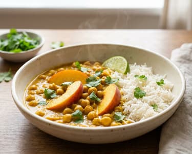 Indian Chickpea & Peach Curry | Fruity & Spicy