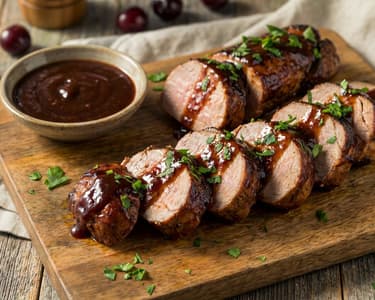 BBQ-Schweinefilet mit Kirsch-Glasur | Zart & Rauchig