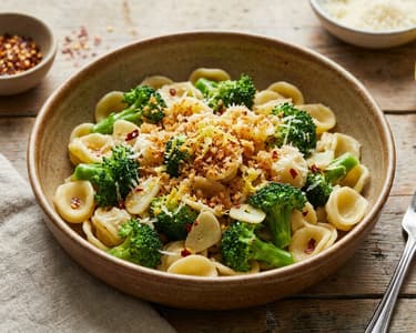 Orecchiette with Broccoli & Crunch | Quick Summer Pasta