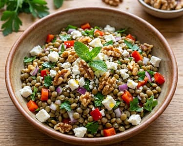 Yeşil Mercimek Salatası | Türkischer Linsensalat mit Feta