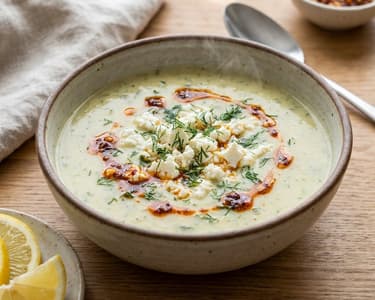Kabak Çorbası | Turkish Zucchini Soup with Dill & Feta