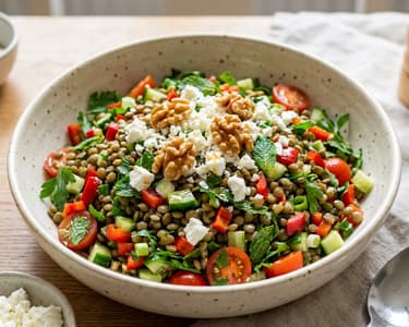 Turkish Lentil Salad | Yeşil Mercimek Salatası