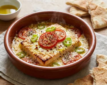 Greek Bouyiourdi | Baked Feta with Bell Peppers