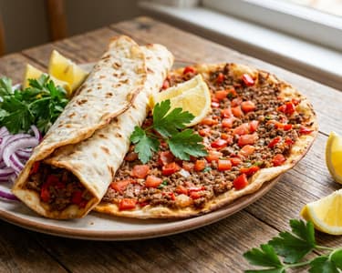 Lahmacun | Turkish Street Food Pizza with Minced Meat