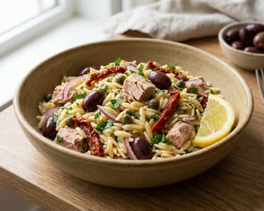 Sicilian Orzo Salad with Tuna | Fresh & Summery