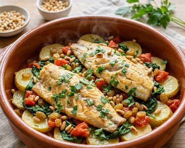 Lubina a la Mallorquina | Spanish Oven-Baked Sea Bass