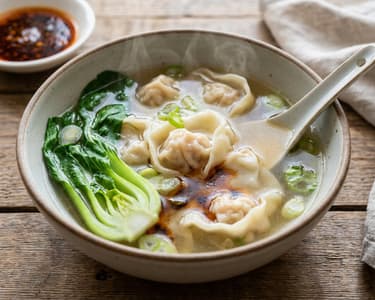 Asian Wonton Soup with Chicken | Delicate & Flavorful