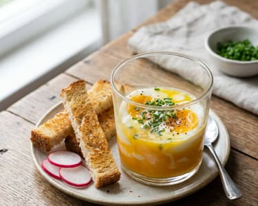 Eggs in a glass with chives | Brunch classic
