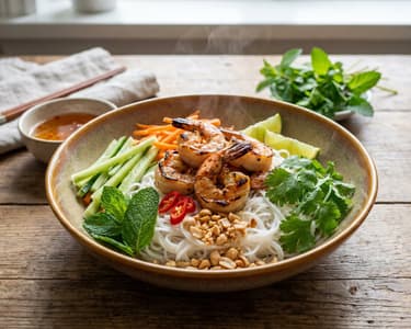 Bún Tôm Nướng | Vietnamese Lemongrass Prawns